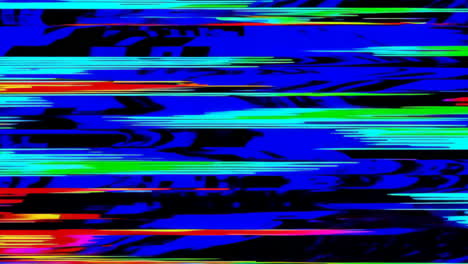 abstract digital glitch art with colorful horizontal stripes