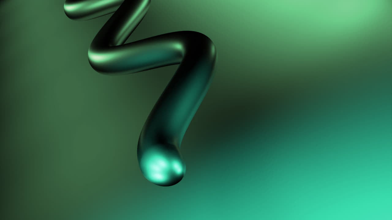 Abstract Green Metallic Curve