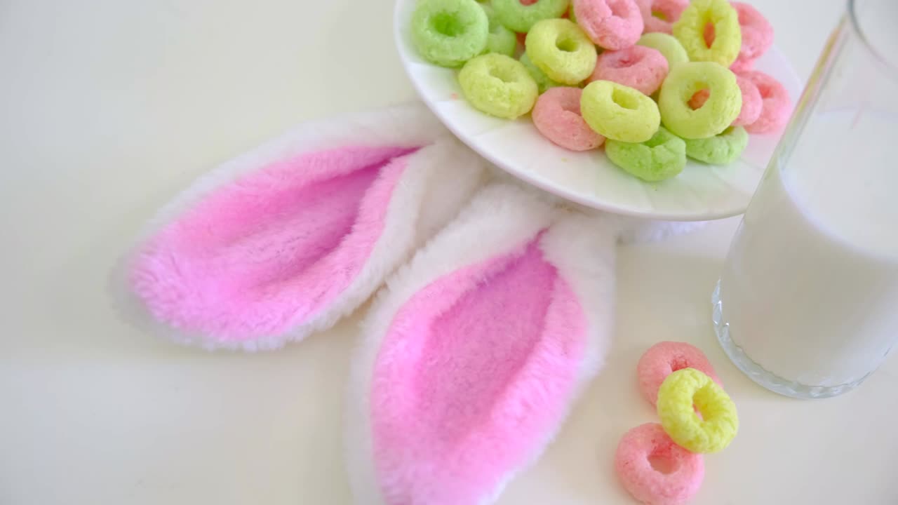 다채로운 과일 루프의 그, 반지 모양의 다중 곡물, 클로즈업, 음식 배경