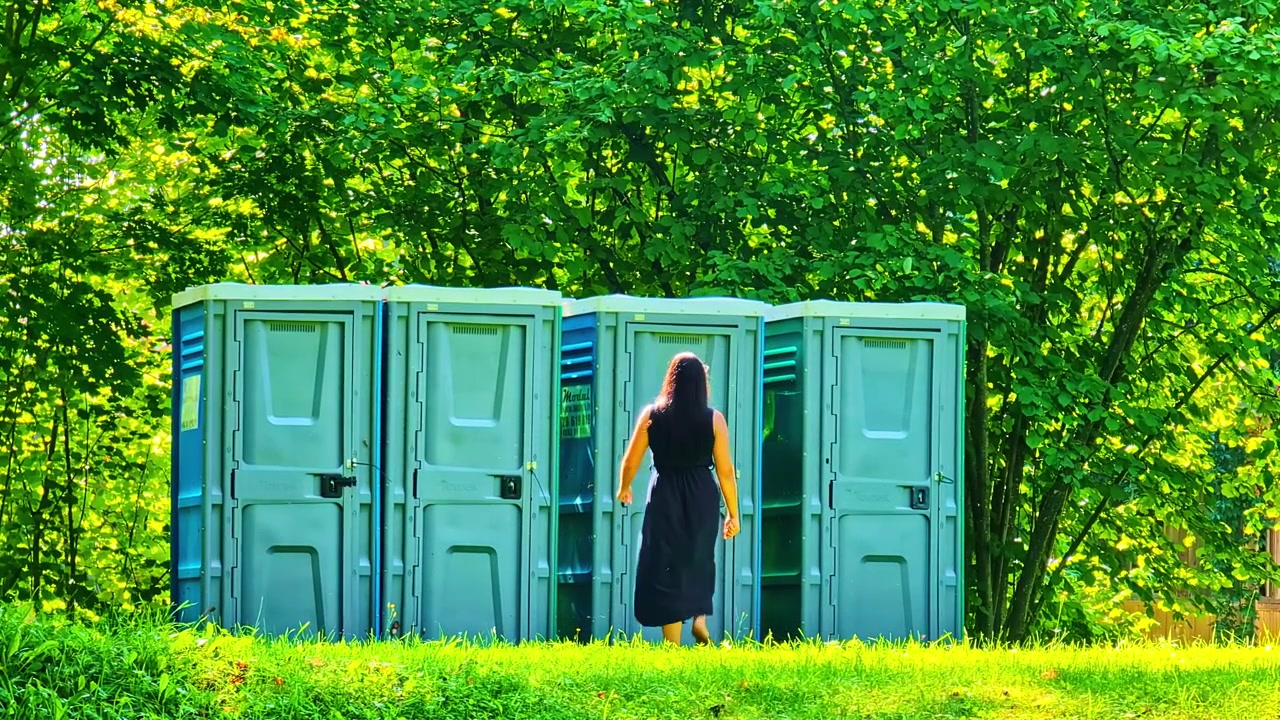Mobilt dametoilet til brug ved udendørs arrangementer og festivaler.