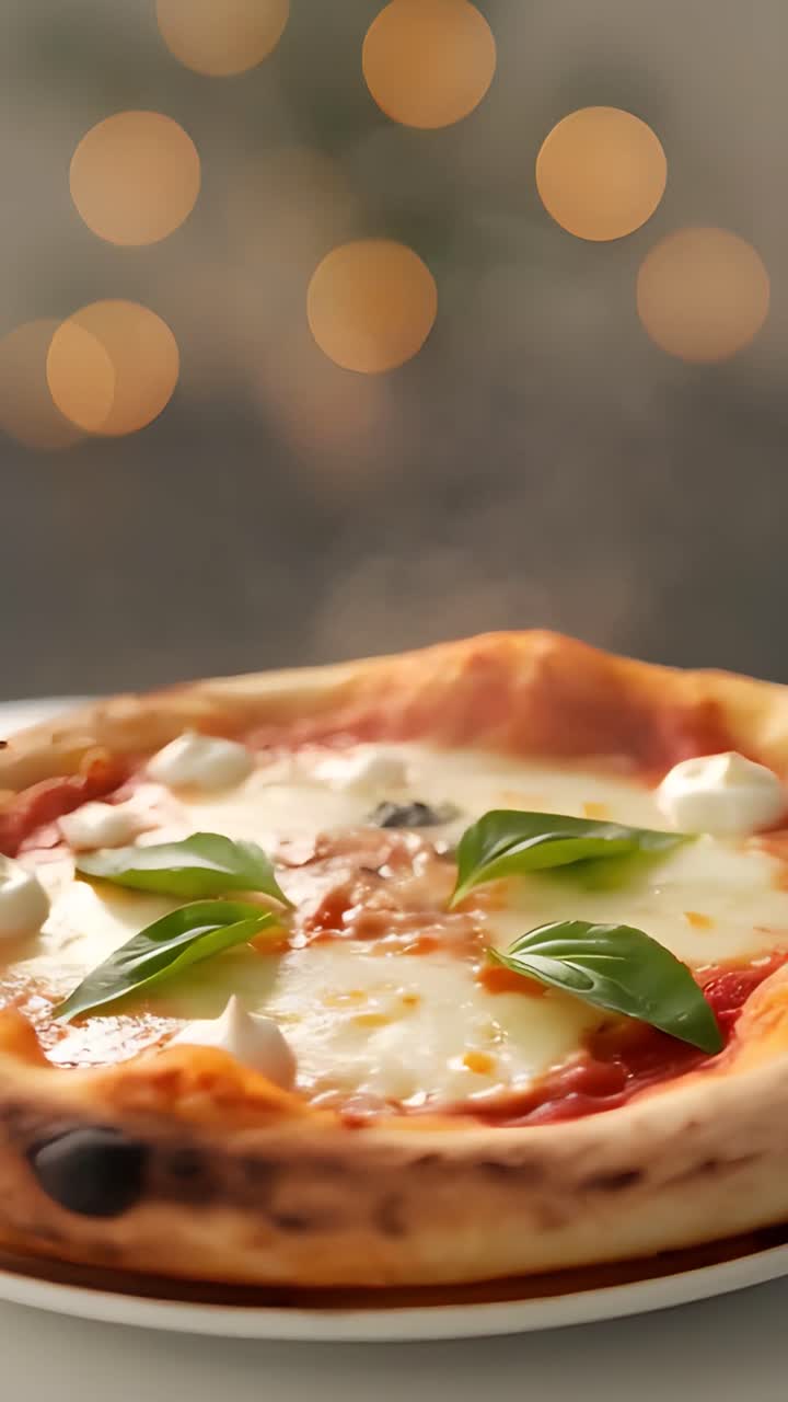 Pizza Deliziosa Sfondo Bokeh 4K