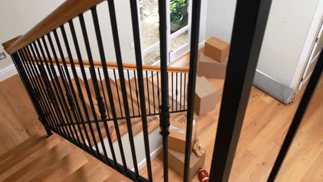 interior of home with wooden floor and staircase