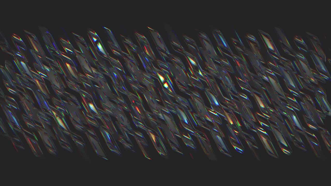 아름다운 빛나는 조명과 함께 아름다운 유리 모양, 무결한 루프, 움직임, 밝은 빛 반사와 함께 다채로운 반이는 유리 조각.