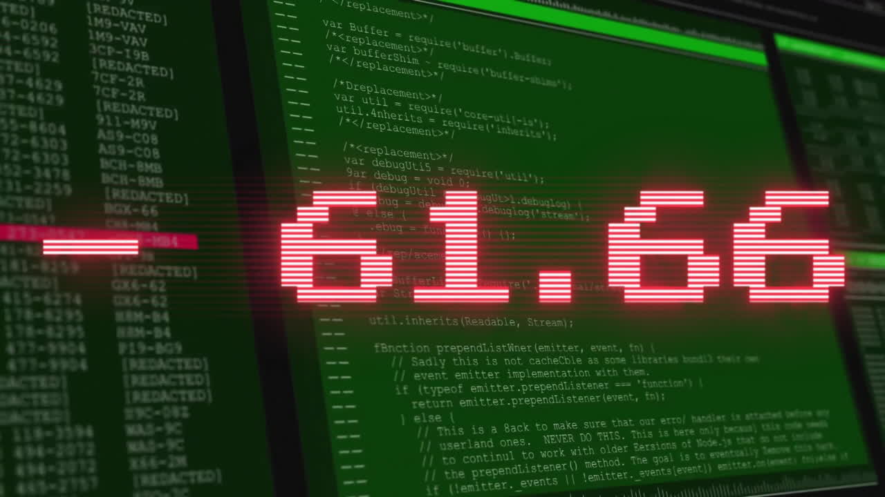 animación del procesamiento de datos financieros en pantalla