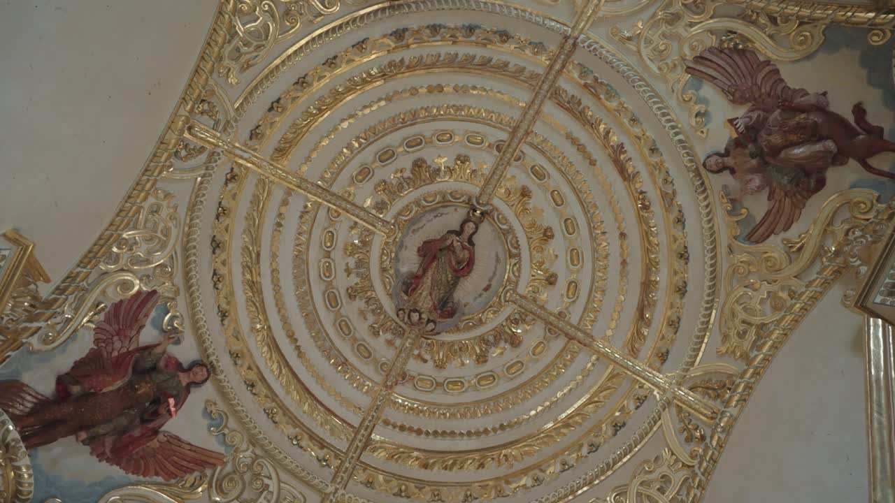 Ornate Ceiling Art with Religious Motifs
