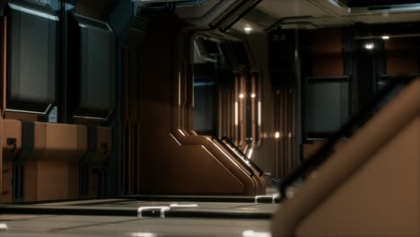 interior de una nave espacial futurista de ciencia ficción