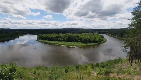 the neris river bend, kernave, lithuania. static shot