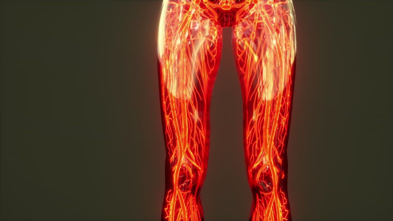 los glóbulos rojos fluyen dentro de los vasos