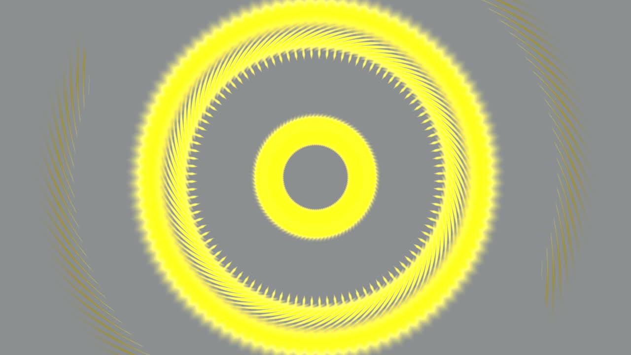 이 없는 회전하는 노란색 원