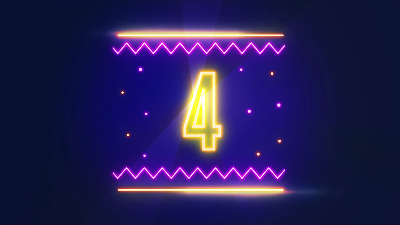 Neon Number Countdown Animation