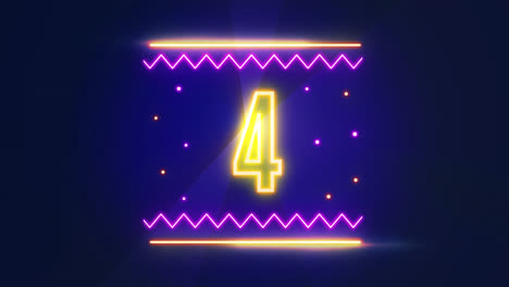 neon number countdown animation