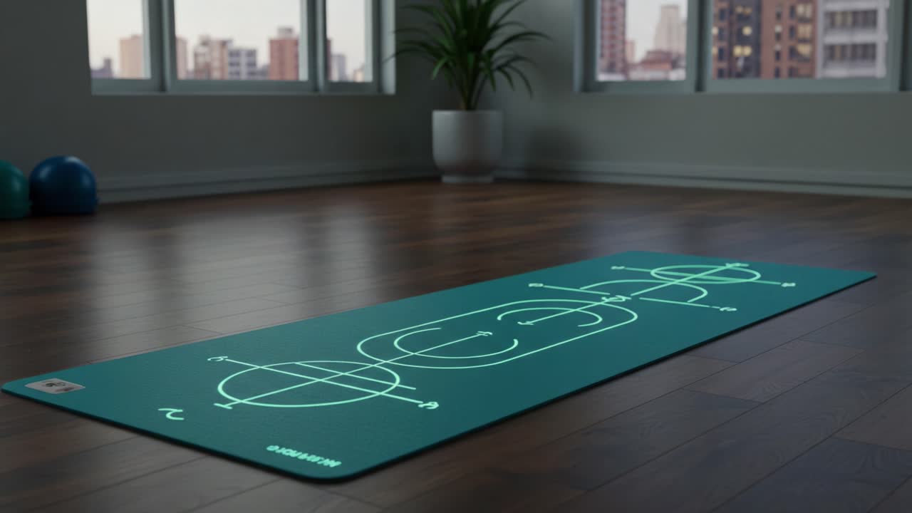 A Transformative Journey of Movement: The Progression from Concept to an Energetic Space Captured in Two Key Frames Featuring a Yoga Mat