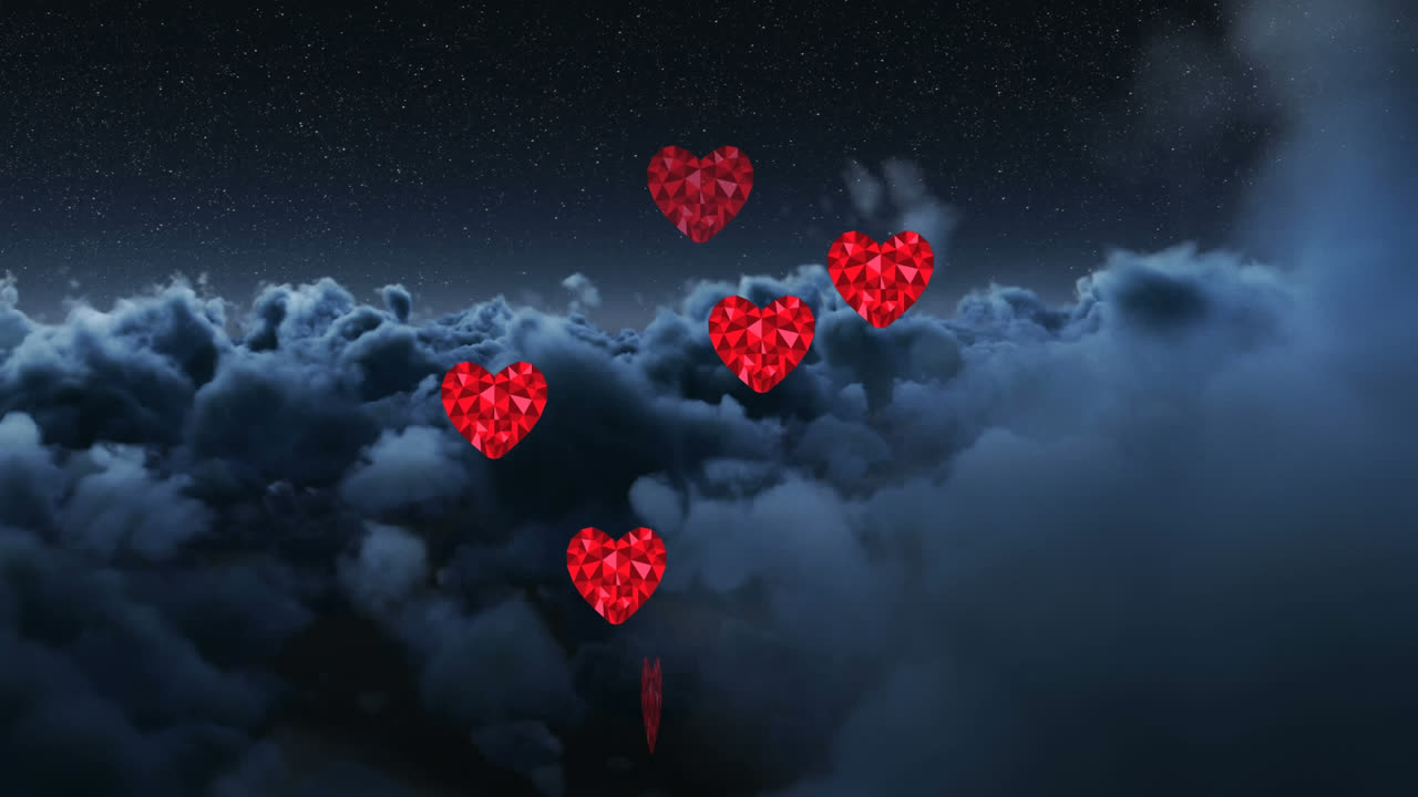 анимация облаков, падающих над облаками.