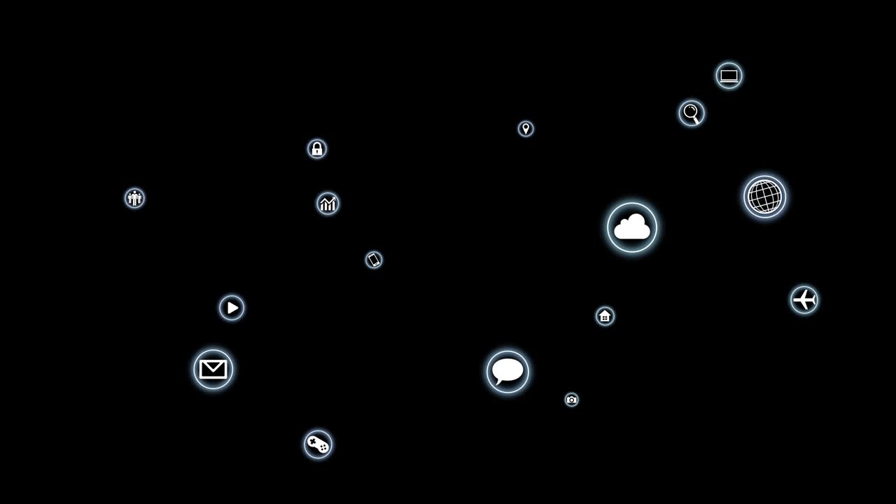 Technology Icon Network Symbol Digital devices on the Internet background