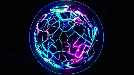 abstract glowing broken sphere