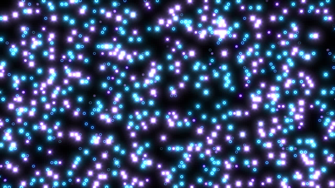 공중에서 파란색과 보라색의 점들이 떠다니고 있습니다.