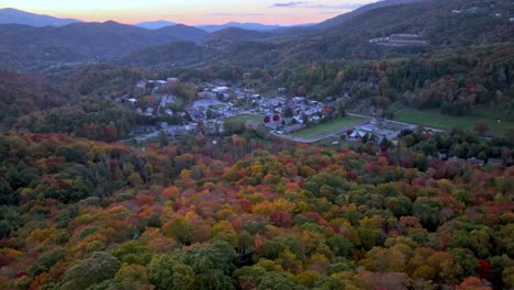 aerial pullout from banner elk nc, north caroina in fall