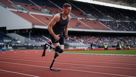 adaptive athlete running on track