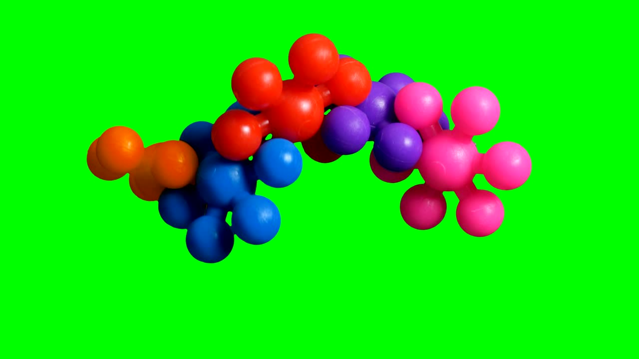 분자 모형은 고립되어 있습니다. 루프 회전.