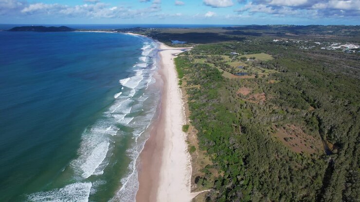 Riserva Naturale a North Belongil Beach a Byron Bay, Nuovo Galles del Sud, Australia.