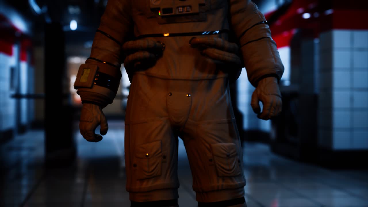 astronauta en el metro subterráneo