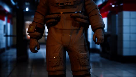 astronauta en el metro subterráneo