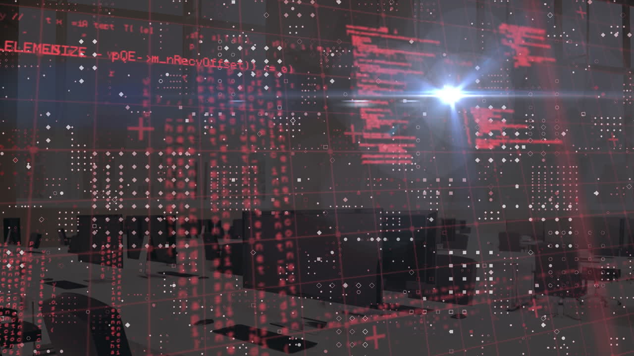 animación del procesamiento de datos en la oficina