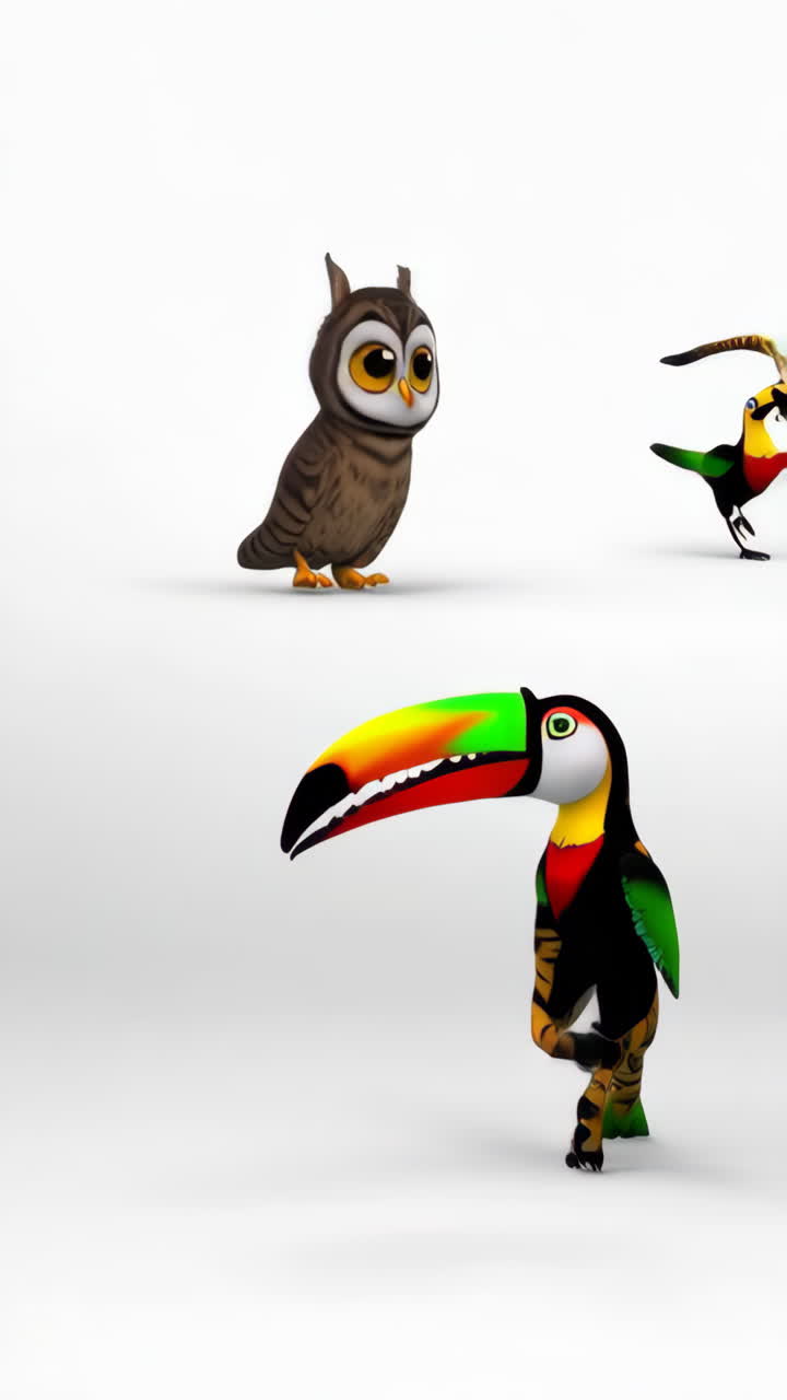 Whimsical Cartoon Animal Encounters