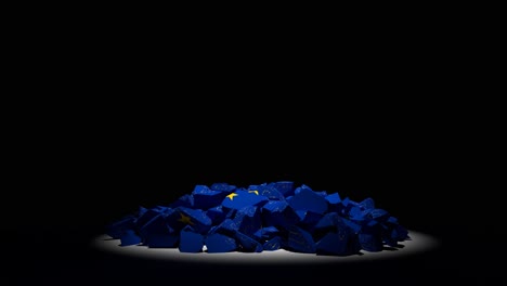 el colapso de la bandera de la ue europa unión europea 4k