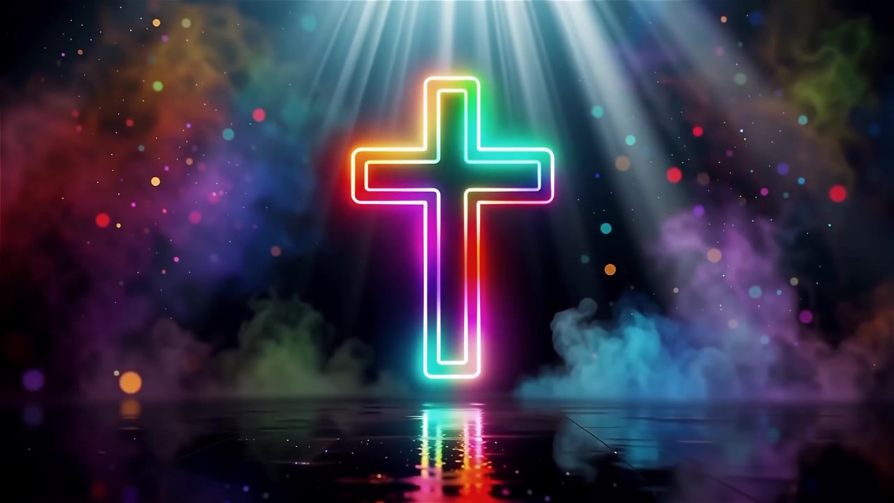 Christian Cross Heavenly Light Worship Background