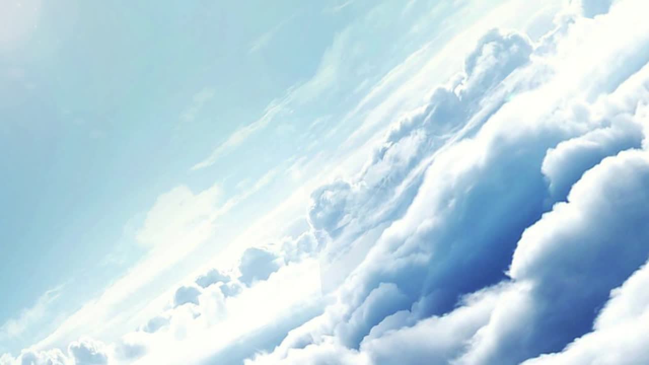 원을 그리며 움직이는 맑은 하늘의 구름