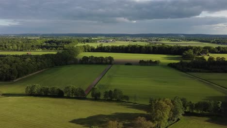 aerial view moving over agricultural land in the netherlands