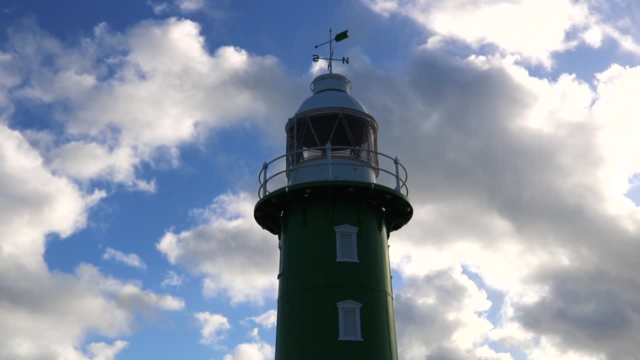 Lighthouse South Mole Fremantle, Western Australia with clouds centred