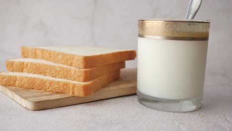 bread and milk breakfast