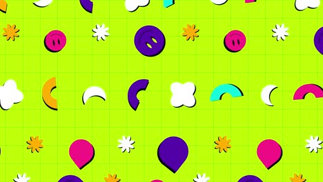 fondo sin costuras con flores coloridas animadas