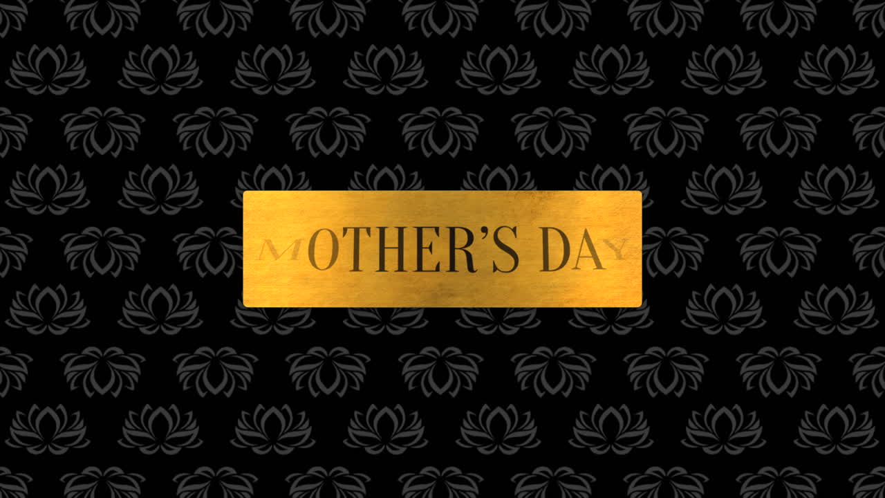 우아한 검은색과 금색 어머니의 날 모양과 기하학적 모양