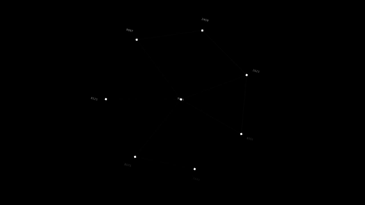 Abstract Digital Network Nodes Connecting in Dark Space