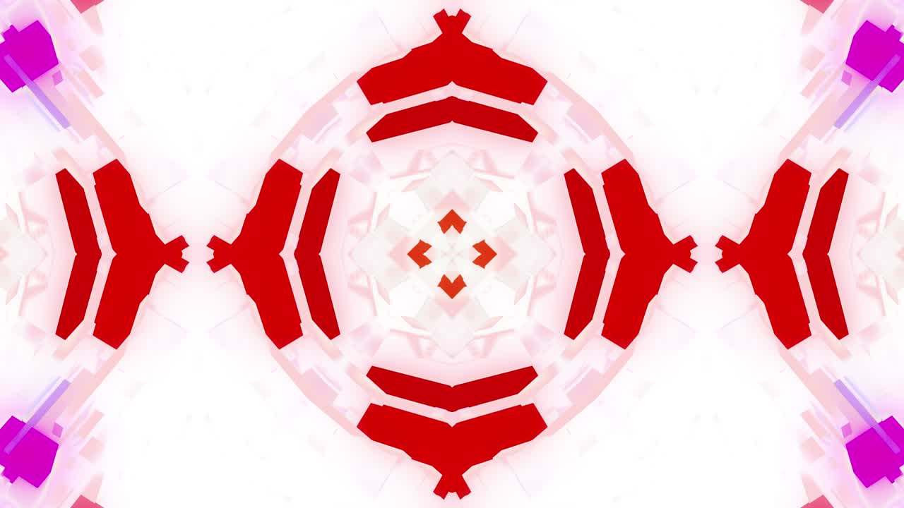 4k 추상적인 루프 하 sf 빛, 만달라 또는 칼레도스코프와 같은 대칭적인 기하학적 패턴, 쇼 또는 이벤트에 대한 모션 디자인 배경, vj 루프, 다채로운 입으로 매트 하 유리.