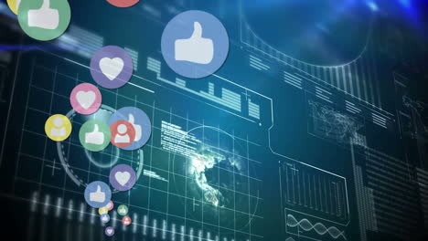 icono y datos de las redes sociales