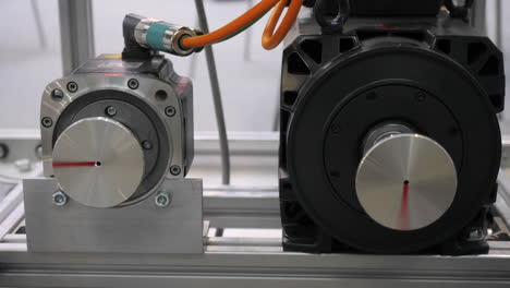 Close-up view of industrial motors