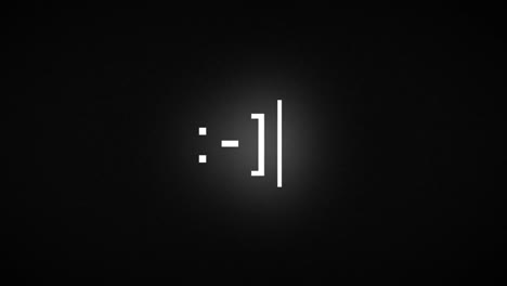 text smile on old computer monitor with blinking cursor