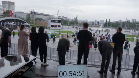 outdoor performance in a city park