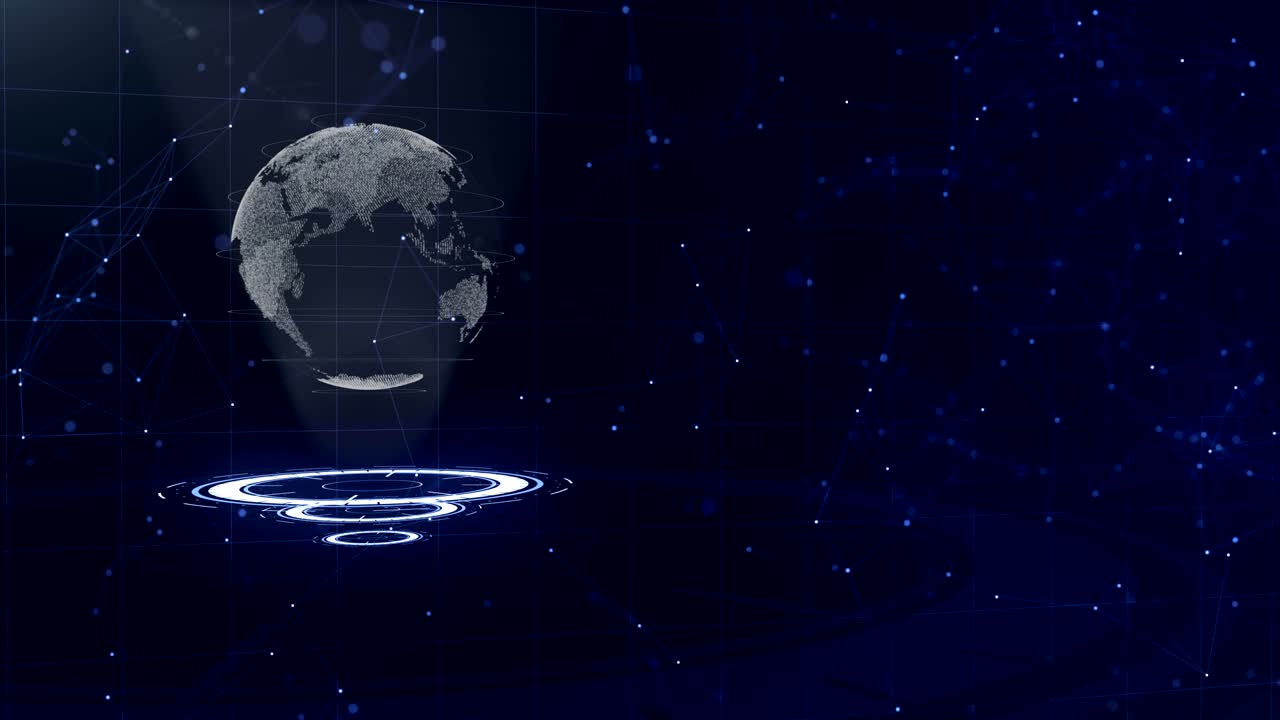 데이터 네트워크: 지구를 둘러싼 세 개의 루프 서클; 왼쪽 할당; 3d; 클로즈업; 복사 공간; ; 애니메이션; 액션; 4k.