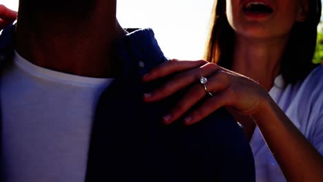 romantic couple in love at a vineyard