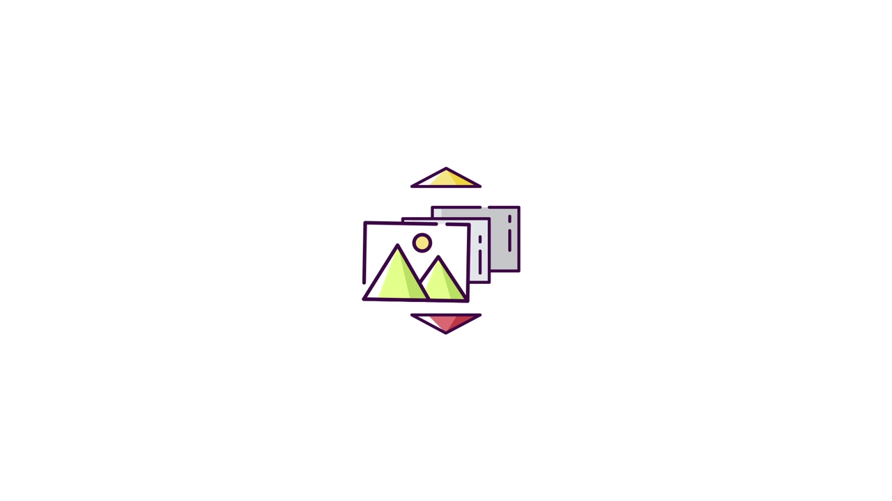 Animated Icon Showing Image Gallery Scrolling with Arrows