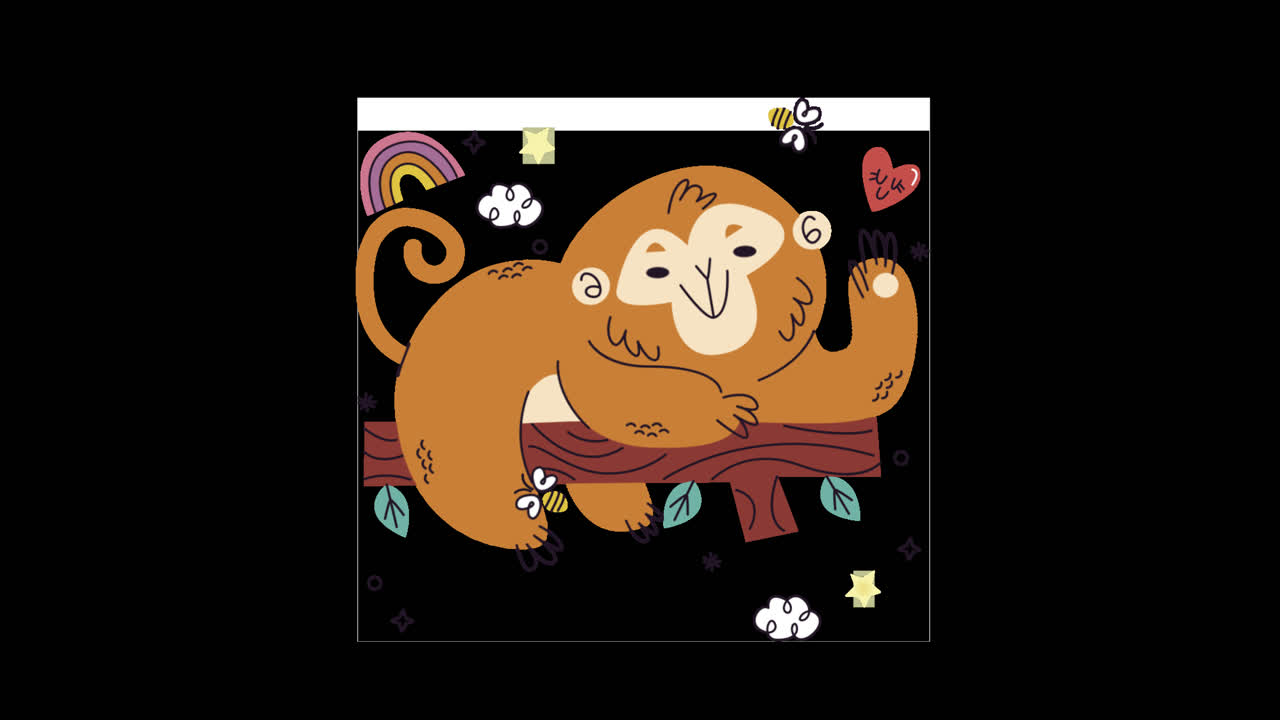 милая обезьяна на ветке