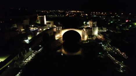 mostar bridge night