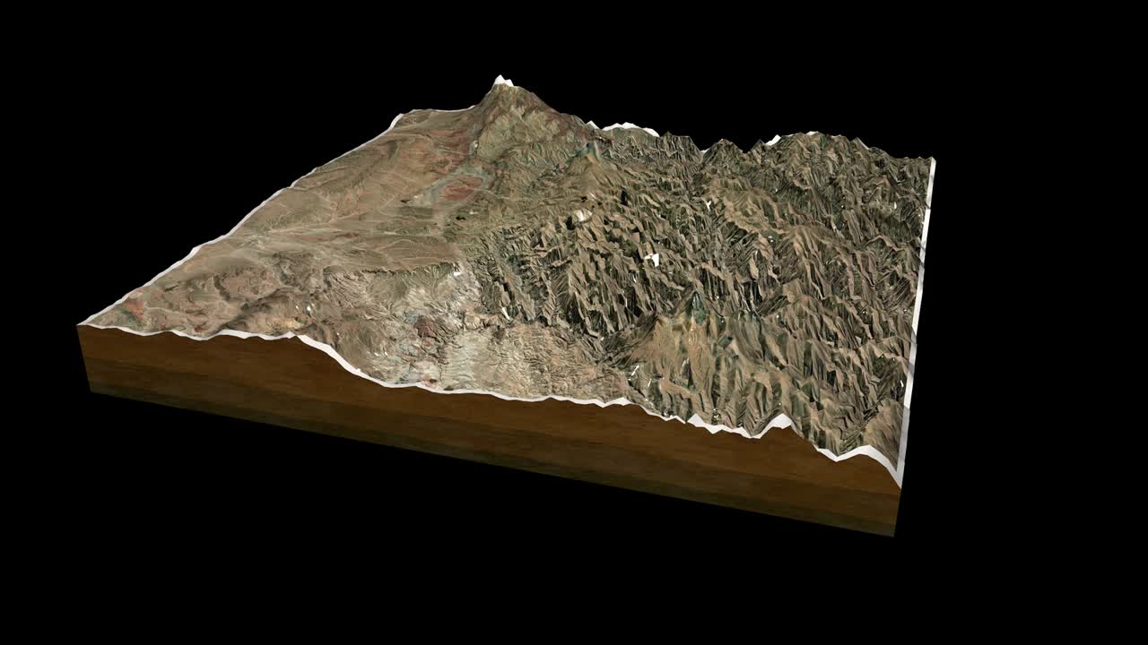 el mapa 3d de andes muestra una animación de bucle de 360 grados.