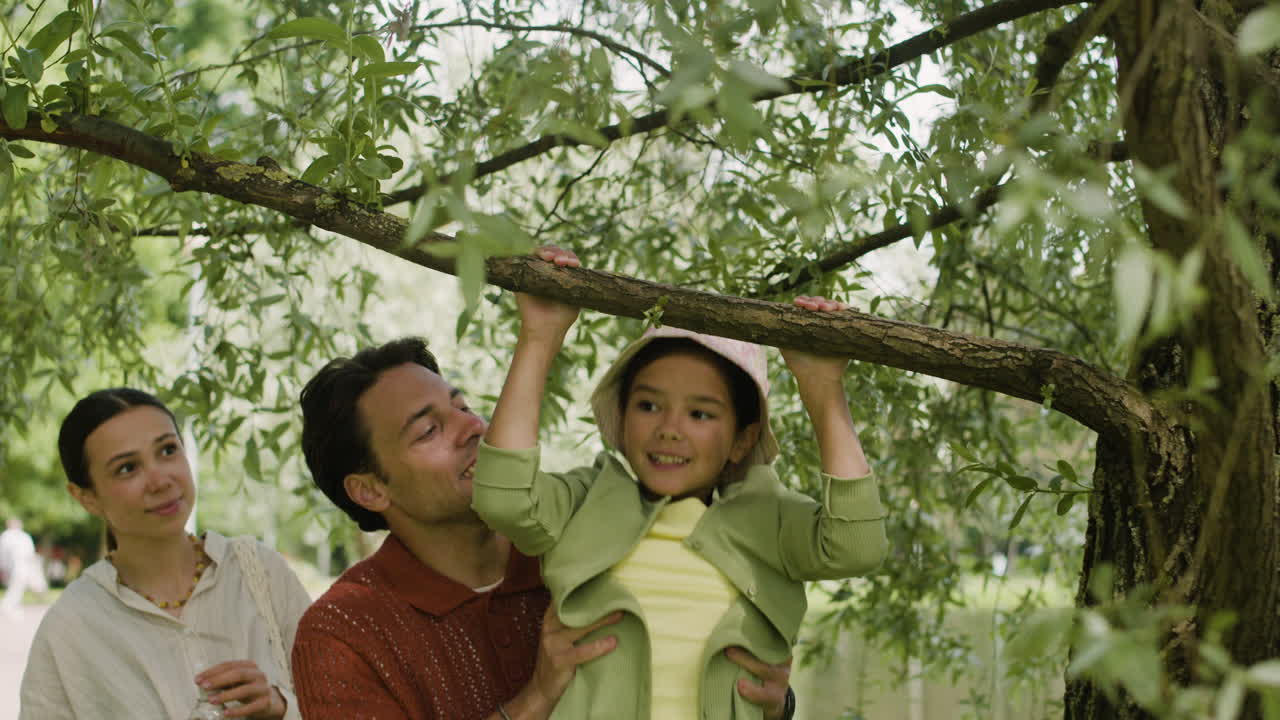 Family having fun in the park