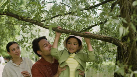family having fun in the park